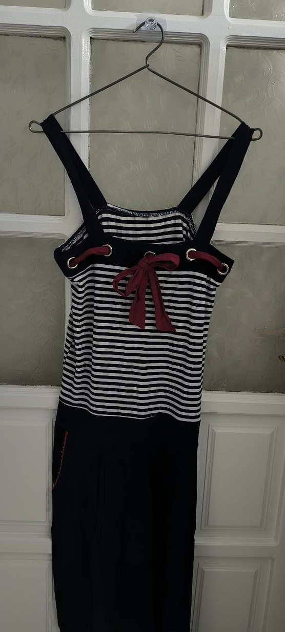 lacivert Çizgili Tulum - Görsel 3