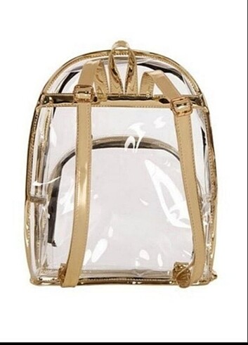 Şeffaf Gümüş Kenarlı Sırt çantası - Görsel 3