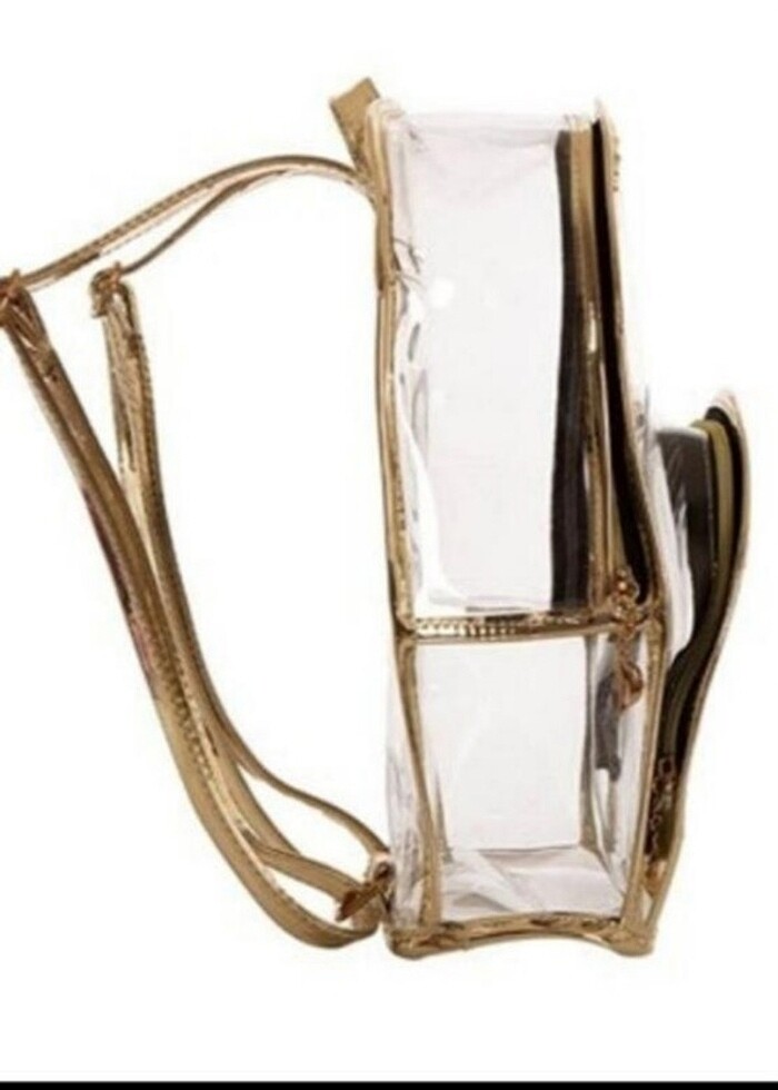 Şeffaf Gümüş Kenarlı Sırt çantası - Görsel 2