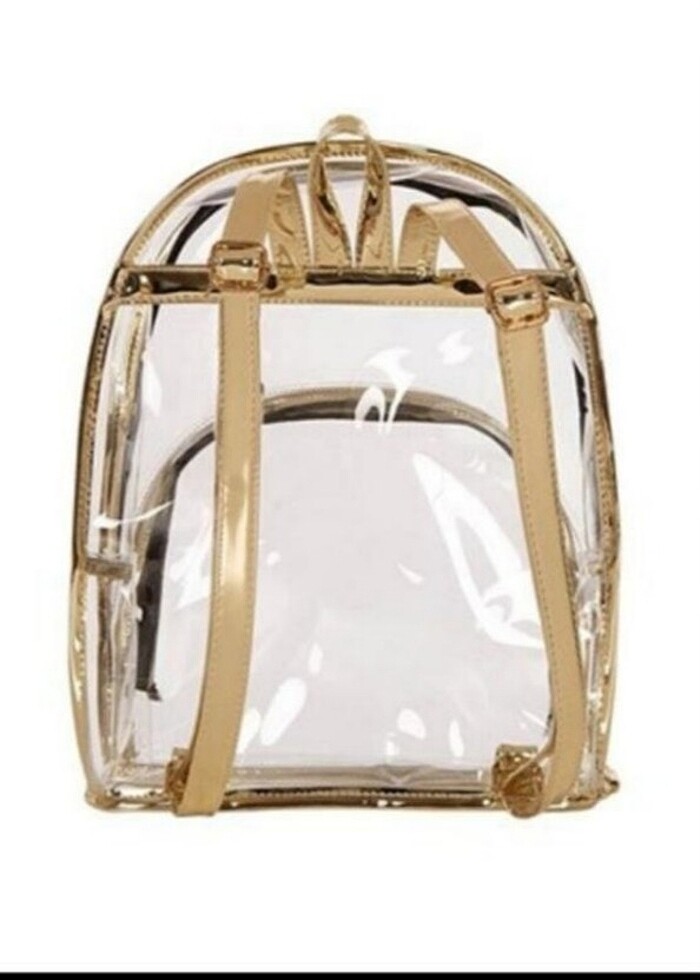 Şeffaf Gümüş Kenarlı Sırt çantası - Görsel 3