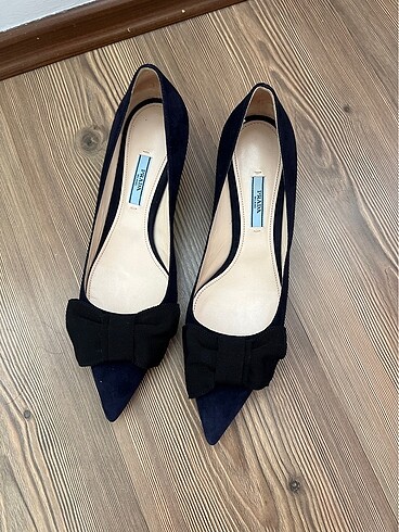 Prada Prada Lacivert Topuklu Babet