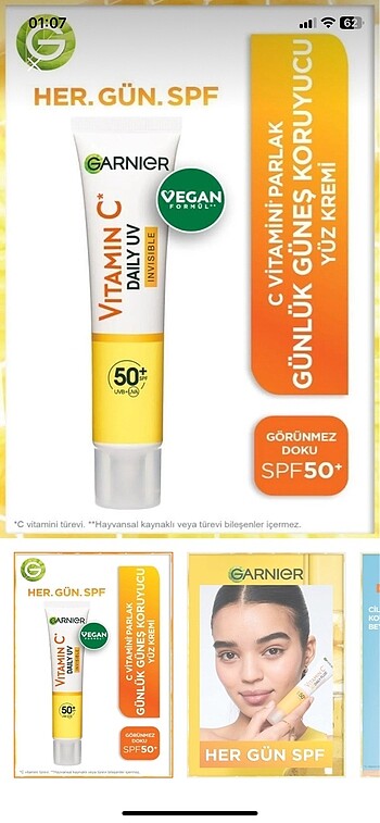 Garnier güneş kremi