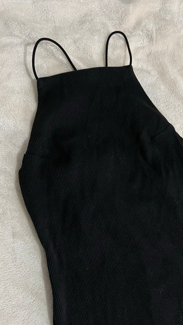 Siyah Mini Elbise - Görsel 2