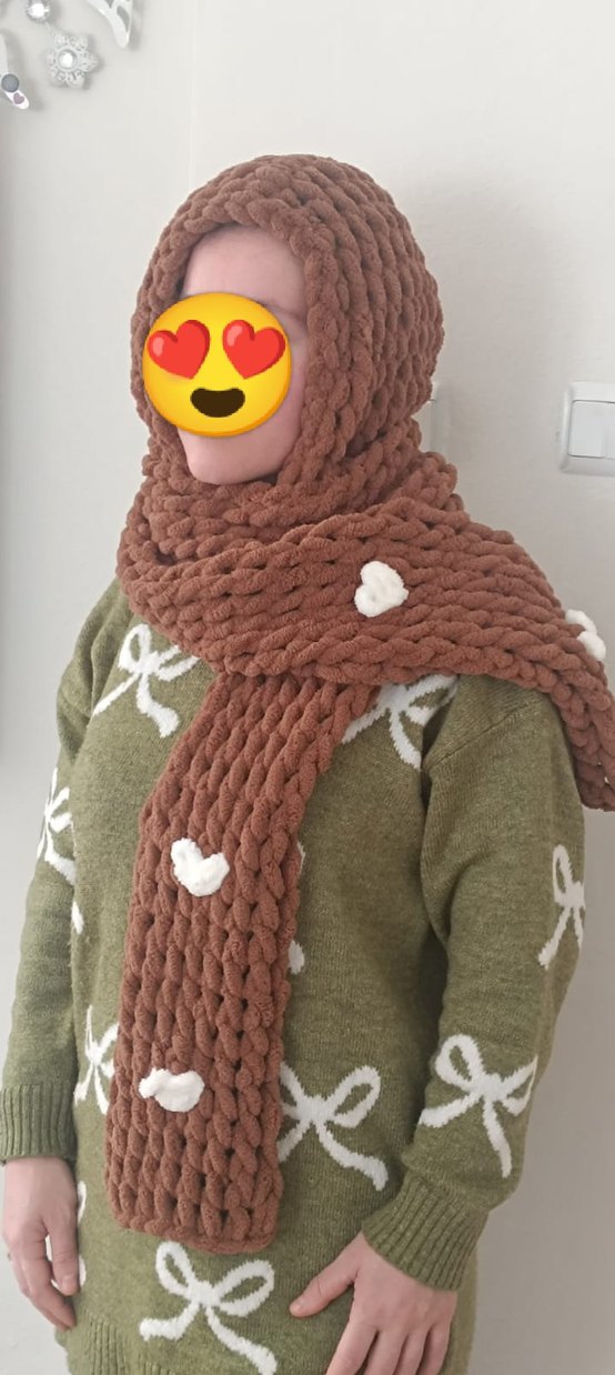 Pembe Peluş Kulaklı Çocuk Bere ve Atkı Seti - Görsel 5