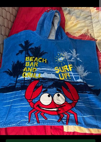 Kapüşonlu Erkek Çocuk Plaj Havlusu, Mavi - Görsel 2