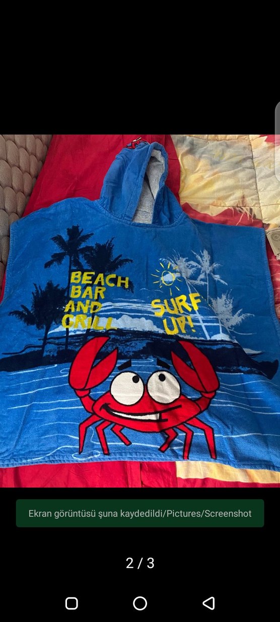 Kapüşonlu Erkek Çocuk Plaj Havlusu, Mavi - Görsel 2