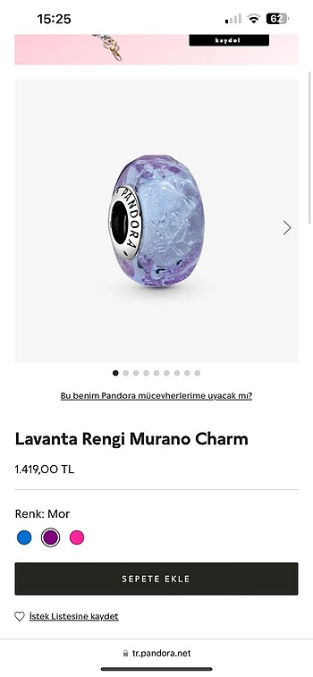 Beden gri Renk Orjinal Pandora bileklik