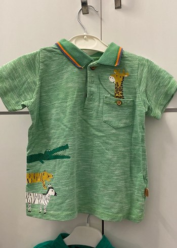 Erkek Çocuk Yeşil Baskılı Polo Tişört - Görsel 3