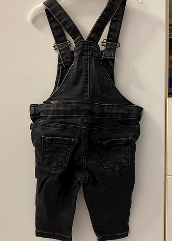 Siyah Denim Erkek Çocuk Askılı Kot Tulum - Görsel 2