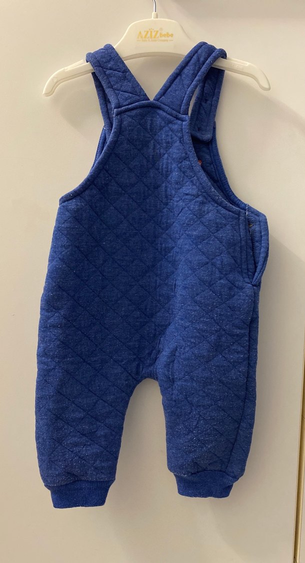 Erkek Çocuk Mavi Nakışlı Triko Tulum - Görsel 2