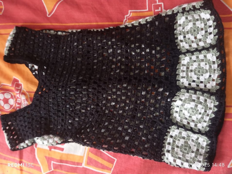 Bohem Gri Örgü Uzun Kadın Yelek - Görsel 2