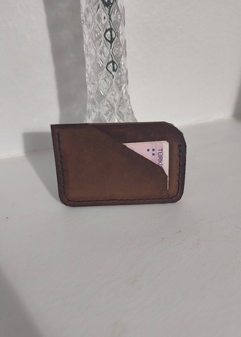 El Yapımı Hakiki Crazy Deri Unisex Cüzdan - Görsel 5