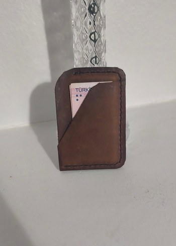 El Yapımı Hakiki Crazy Deri Unisex Cüzdan - Görsel 3