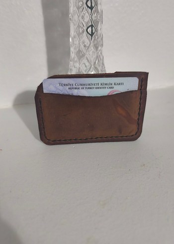 El Yapımı Hakiki Crazy Deri Unisex Cüzdan - Görsel 4