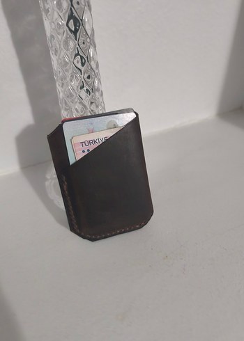 El Yapımı Hakiki Crazy Deri Unisex Cüzdan - Görsel 2