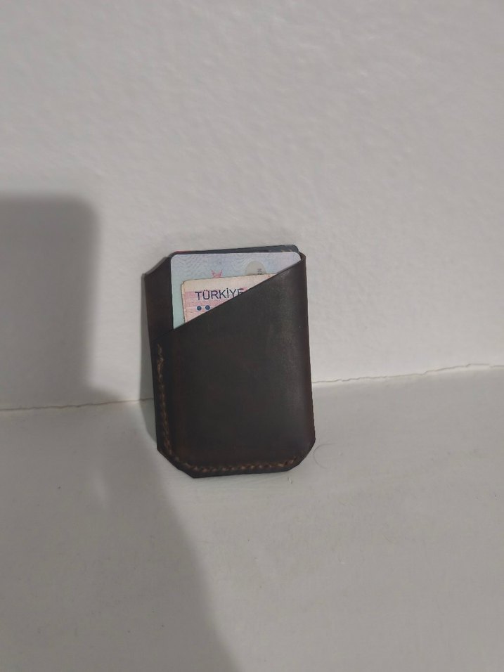 El Yapımı Hakiki Crazy Deri Unisex Cüzdan - Görsel 4