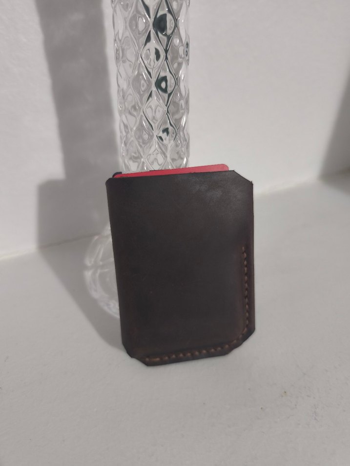 El Yapımı Hakiki Crazy Deri Unisex Cüzdan - Görsel 3