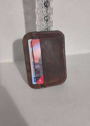 El Yapımı Hakiki Crazy Deri Unisex Cüzdan - Görsel 6