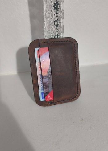 El Yapımı Hakiki Crazy Deri Unisex Cüzdan - Görsel 7