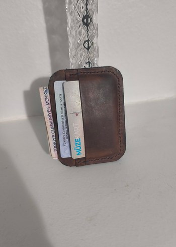 El Yapımı Hakiki Crazy Deri Unisex Cüzdan - Görsel 2