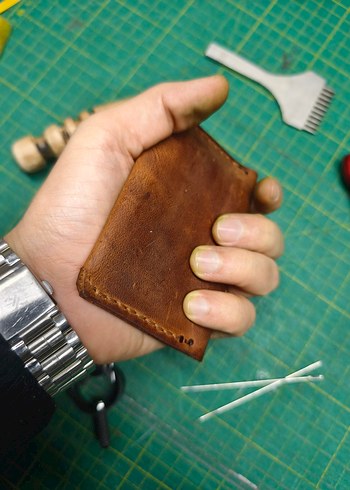 Taba Rengi Hakiki Crazy Deri Erkek Cüzdan - Görsel 6