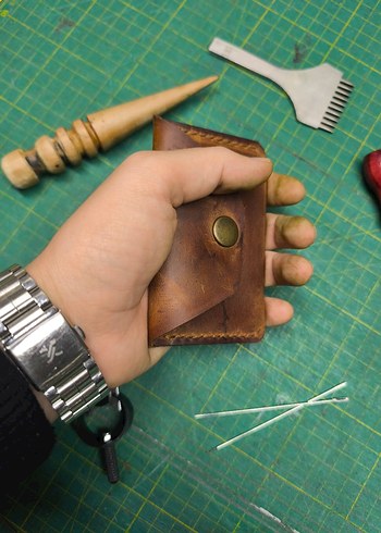 Taba Rengi Hakiki Crazy Deri Erkek Cüzdan - Görsel 4