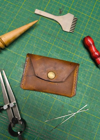 Taba Rengi Hakiki Crazy Deri Erkek Cüzdan - Görsel 5