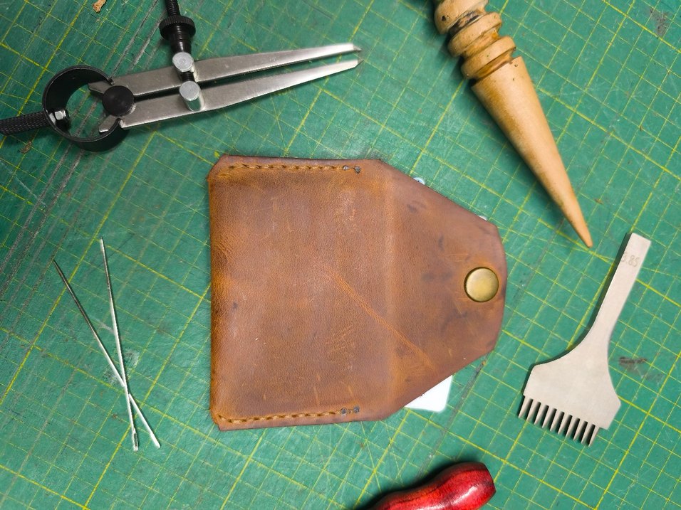 Taba Rengi Hakiki Crazy Deri Erkek Cüzdan - Görsel 3