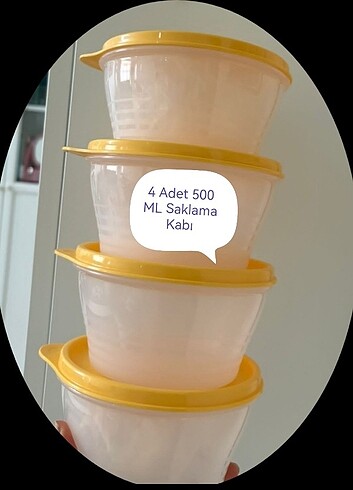 Tupperware Tupperware 4 Adet 500 ML Saklama Kabı.