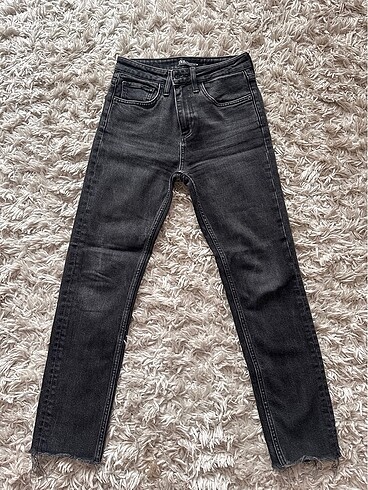 Boru paça siyah jean