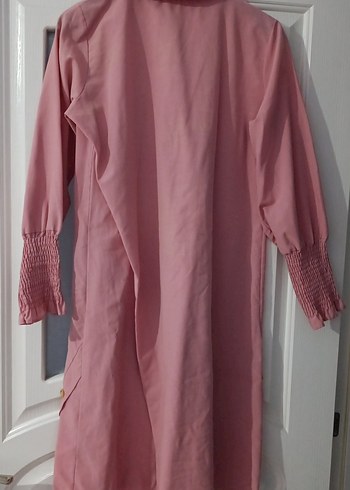 Pembe Uzun Kollu Düğmeli Kadın Tunik - Görsel 5