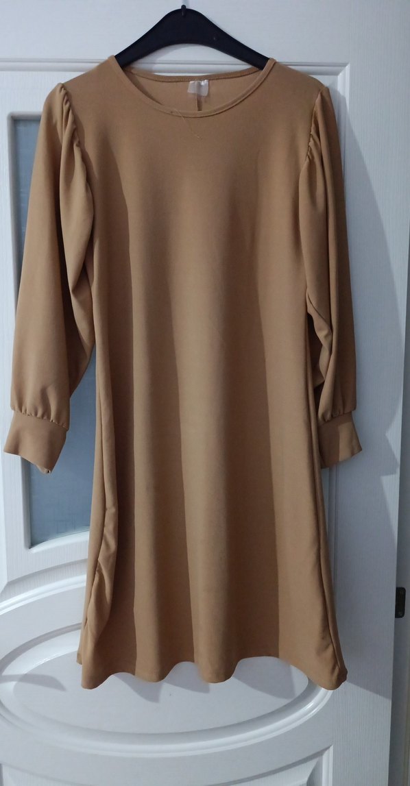 Bej Uzun Kollu Salaş Tunik - Görsel 2