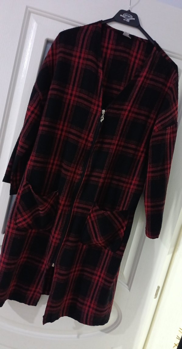 Bordo Kadın Rahat Giyimli ceket - Görsel 2