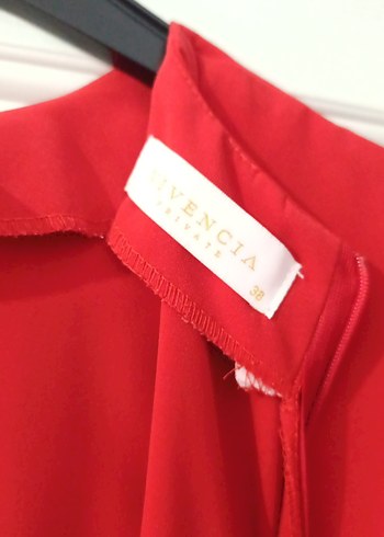 Kırmızı Uzun Kollu Drapeli Tunik - Görsel 6