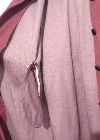 Bordo Düğmeli Uzun Hamile Kabanı - Görsel 5