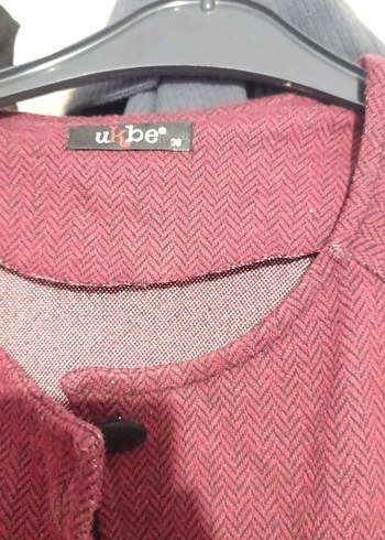 Bordo Düğmeli Uzun Hamile Kabanı - Görsel 2