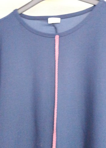 Püsküllü Mavi Kadın Uzun Tunik - Görsel 3