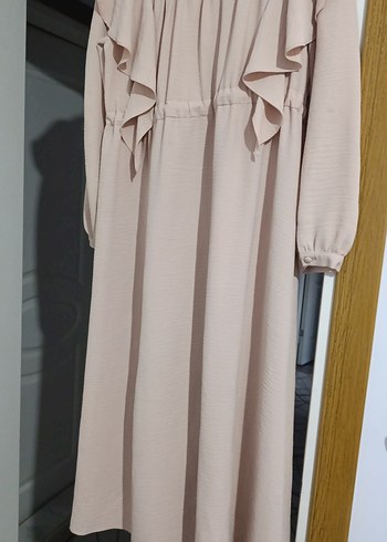 Bej Uzun Kollu Fırfırlı Uzun tunik - Görsel 7