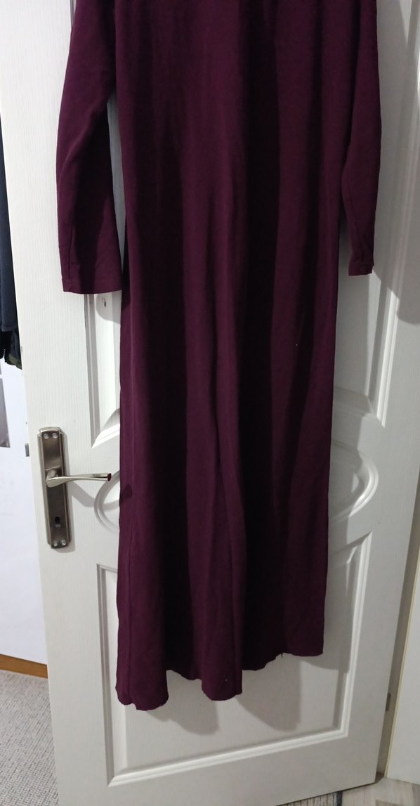 Bordo Uzun Kollu Kadın elbise - Görsel 2