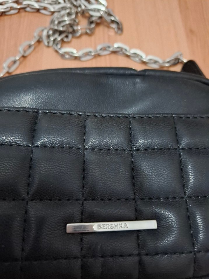 Siyah Zincir Detaylı Deri Kadın Çanta - Görsel 2