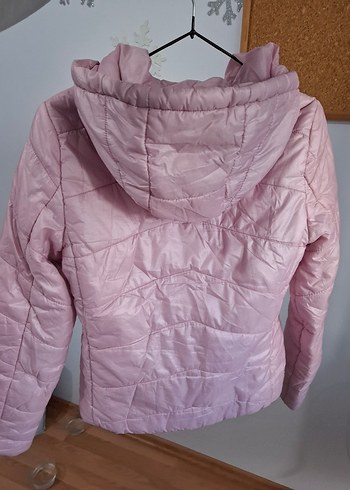 Pembe Fermuarlı Kadın ince mont - Görsel 2