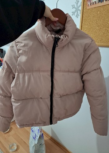 Açık pembe Fermuarlı Midi Kadın Kışlık mont - Görsel 4