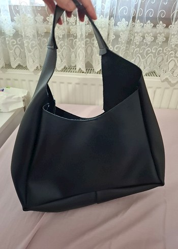 Siyah Deri Kadın Omuz Çantası - Görsel 2