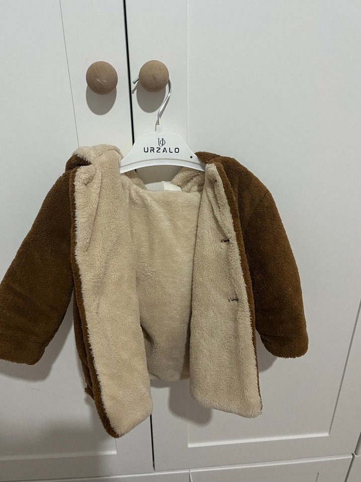 Kahverengi Erkek Çocuk Kürk Detaylı Kaban - Görsel 2