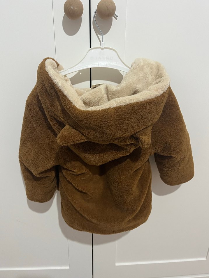 Kahverengi Erkek Çocuk Kürk Detaylı Kaban - Görsel 4