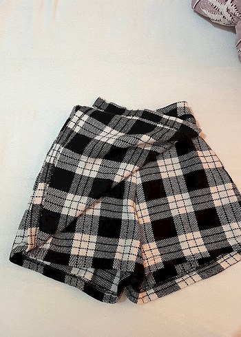 s Beden Düğmeli Ekose Salaş Mini Etek