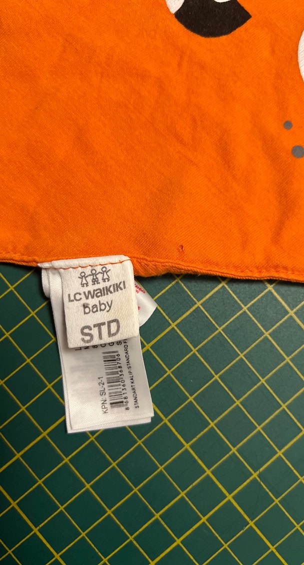 LC Waikiki Turuncu Baskılı Bebek Önlüğü - Görsel 2
