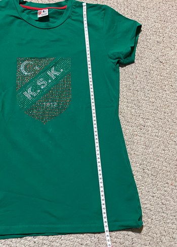 KSK  STORE Kız Çocuk Yeşil Payetli Kısa Kollu Tişört - Görsel 5