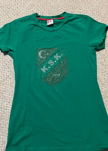 KSK  STORE Kız Çocuk Yeşil Payetli Kısa Kollu Tişört - Görsel 2