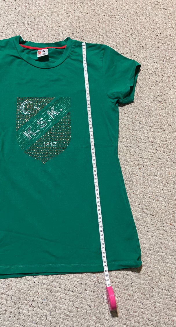 KSK  STORE Kız Çocuk Yeşil Payetli Kısa Kollu Tişört - Görsel 5